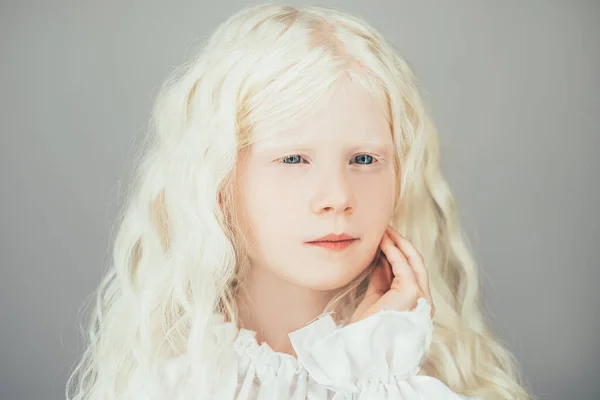 Albino güzellik tatlı çocuk portresi sarışın kız — Stok fotoğraf