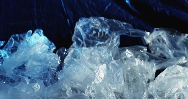 Sacchetti di cellophane gestione rifiuti inquinamento plastica — Video Stock