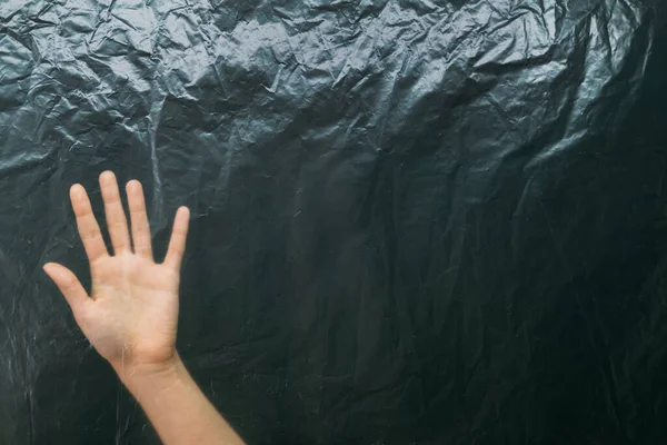 Frauenschutz weibliche Hand faltig Textur Wand — Stockfoto