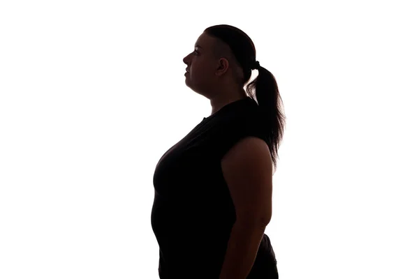Elhízás probléma zsírleszívás kezelés pufók nő — Stock Fotó