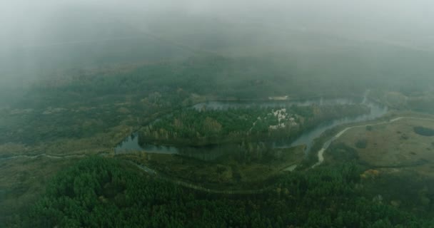 Widok drone krajobraz dociera do doliny zielony — Wideo stockowe