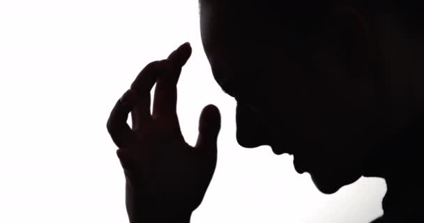 Femme silhouette violence domestique souffrir blessé — Video