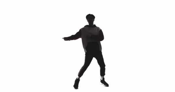 Bailarina silueta breakdance rendimiento forma chico — Vídeo de stock