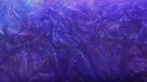 Brillo humo movimiento tinta salpicadura agua púrpura azul — Vídeo de stock