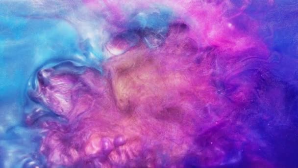 Pintura respingo cor explosão água magenta rosa azul — Vídeo de Stock