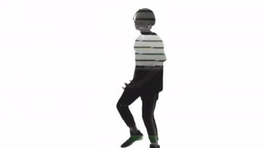 Çift pozlama dansçı silueti hip hop arızası