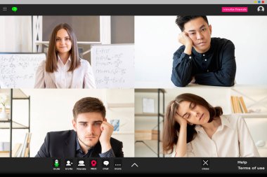 Çevrimiçi video toplantısı sıkıcı öğrenciler
