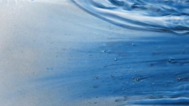 Atrament przepływu ziarna tekstury kolor gradient niebieski piasek — Wideo stockowe