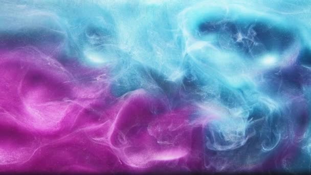 Color humo animación contraste pintura mezcla rosa azul — Vídeos de Stock