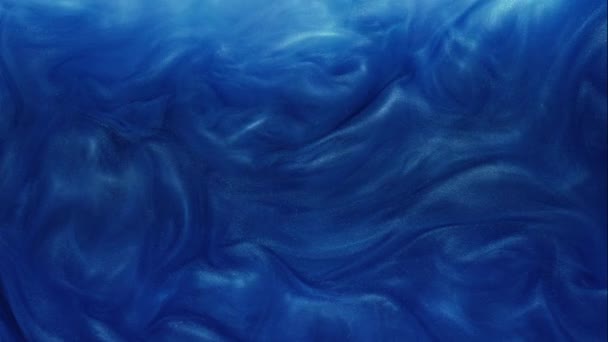 Glitter ροή ρευστού στροβιλίζουν δυναμική υφή μπλε άρωμα — Αρχείο Βίντεο