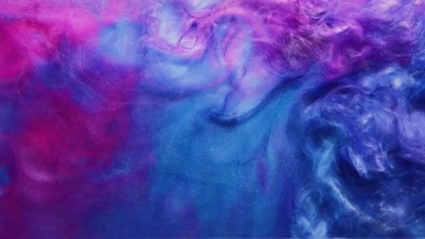 Color humo movimiento tinta explosión agua azul rosa — Vídeo de stock