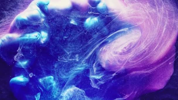 Barva stříkance v barvě vody výbuch růžová modrá — Stock video