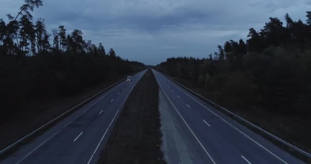 Paysage aérien vue campagne route soir — Video