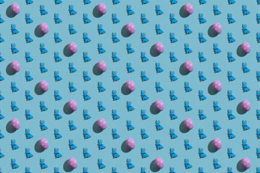 Paskalya arkaplanı, pürüzsüz yumurta mavisi tavşan.