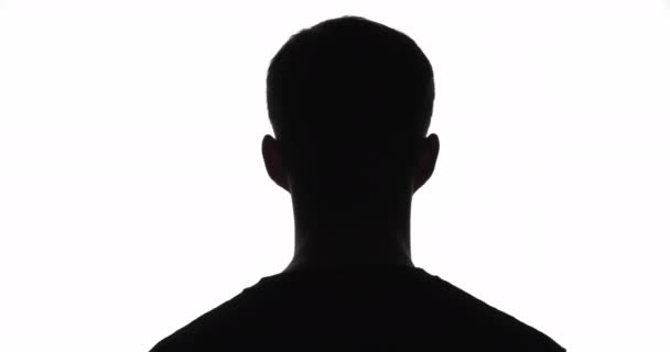 Maschio silhouette vita scelta indietro vista grave uomo — Video Stock