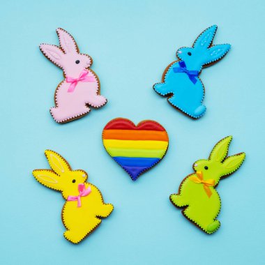 Gurur geçidi. Tavşan bisküvisi gökkuşağı kalbini seviyorum.