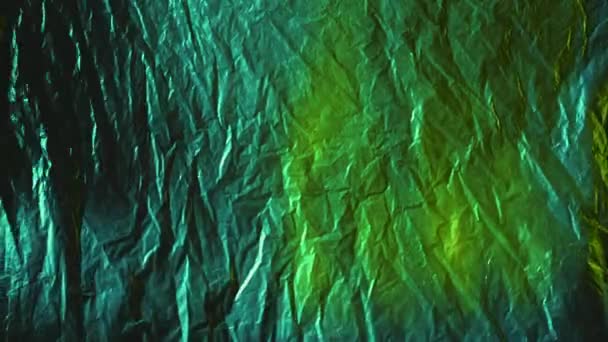 Fundo holográfico rugas folha textura azul — Vídeo de Stock