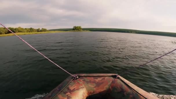 Boot Reisen Natur Landschaft Wasser Reise — Stockvideo