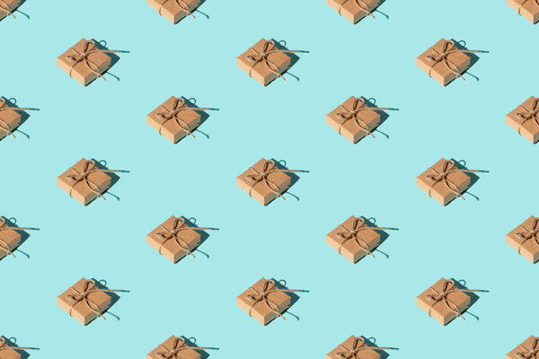подарок шаблон синий бесшовный пакет ухода за фоном