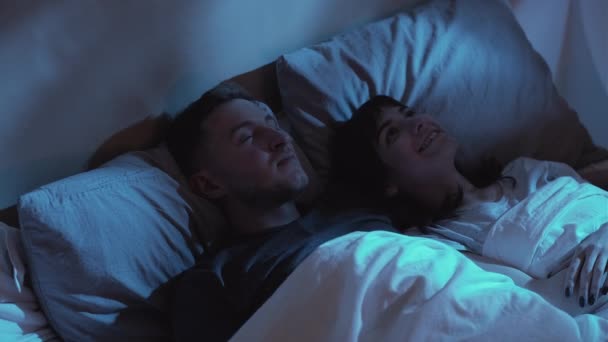 Beberapa mimpi tidur malam rencana masa depan tidur larut malam — Stok Video