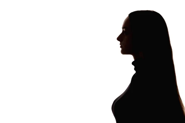 Female profile silhouette face contouring woman — Stock Photo, Image