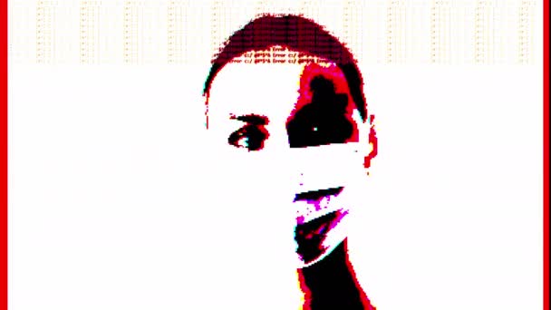 Retrato de erro mulher exposição dupla na máscara facial — Vídeo de Stock