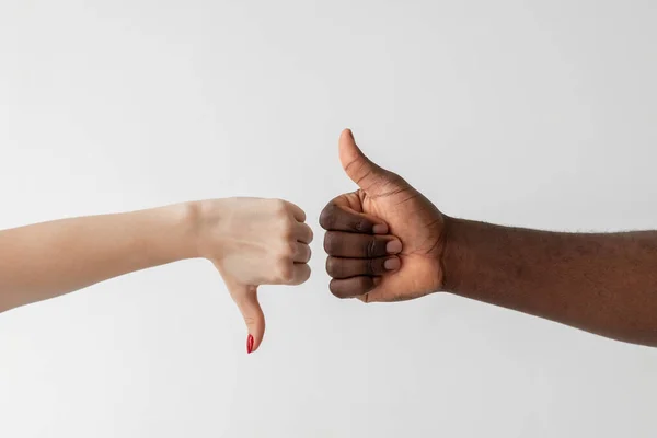 Como gesto de aversión tolerancia racial versus — Foto de Stock