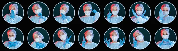 doctor portrait collage medic lifestyle set of 14