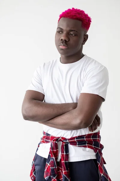 Hipster black man fashion lookbook model shooting — Stockfoto