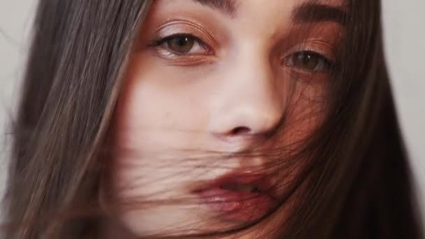 Přírodní vzhled krásná žena nahá make-up perfektní — Stock video