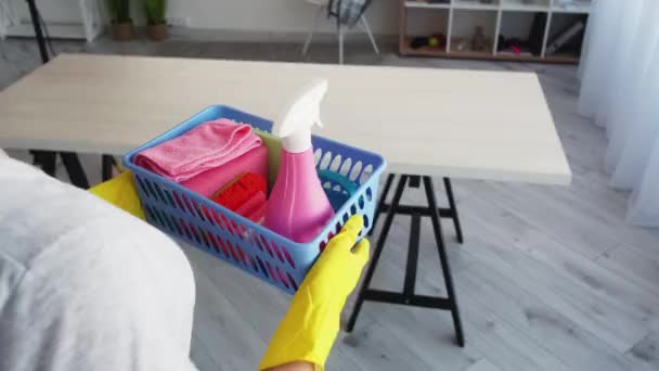 Empresa de limpieza profesional de higiene del trabajador — Vídeo de stock