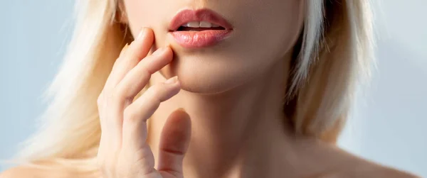 Αισθητικής αισθητικής αισθητικής ομορφιάς banner γυναίκα χείλη — Φωτογραφία Αρχείου