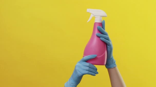 Ferramentas de detergente de produto de higiene de limpeza perfeita — Vídeo de Stock