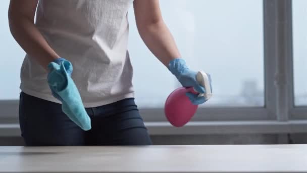 Meubles hygiène outils de nettoyage détergent — Video