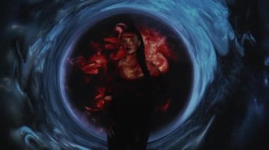 Büyücülük sihirli kadınsı doğa silueti