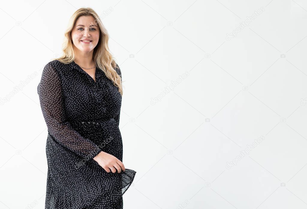 overweight beauty body positive happy curvy woman