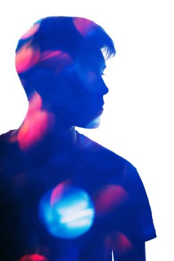 disko partisi klasiği 80 'lerin silueti hafif bokeh