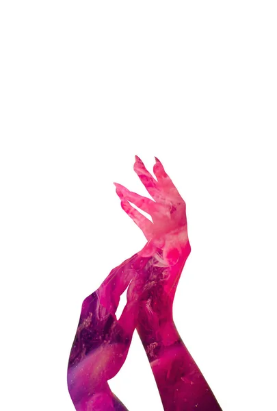 Kéz művészet köröm szépség szalon nő karcsú ujjak — Stock Fotó
