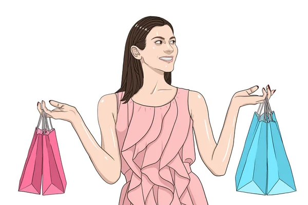 购物狂的生活方式假日销售快乐的购物袋 — 图库照片