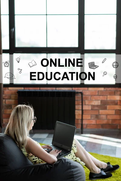Zdalne studia online edukacja student wideo lekcja — Zdjęcie stockowe
