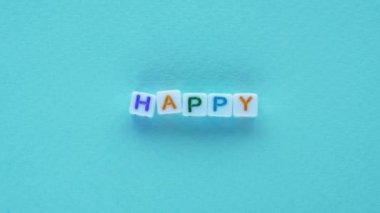 Mutlu kelime stop motion animasyon gif iletisi