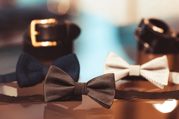 Menswear set. Belt, bow tie — Stock Photo, Image