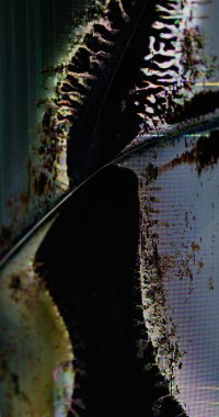 Gelecekteki sanat eserleri. Sinyal teknolojisi. Sarı siyah renk gürültü titreşim sıvı dalgalar pembe kırık çizgiler sanat soyut arkaplan.