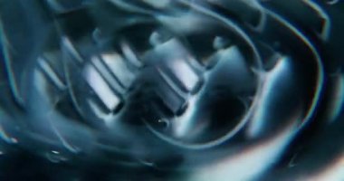 Odaklanamayan parlak dönüş. İşaret fişeği. Soyut aydınlatılmış görsel sanat arka planında mavi ışık saçan optik lens flaş folyo dairesi.