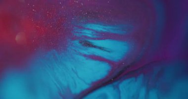 Görüntü dalga sanatı. Akrilik doku. Soyut bokeh arkaplanda yüzen mor pembe parlak sıvı pigment..