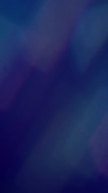 Dikey video. Parlak kiriş. Bulanık soyut parıltı. Odaksız mavi, sarı, parlak, parlak mercek. Sanatın koyu siyah arka planında yanıp sönüyor..