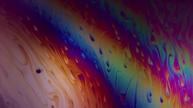 Psikedelik sıvı. Bulanık sabun. Renk eğimli mürekkep çizgileri canlı emülsiyonla karıştırılıyor. Pigment damlacıkları kıvrımlı akış soyut arkaplan.