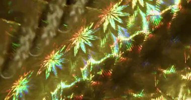 Odaklanamayan holografik ışıltı. Sızdıran lens. Parlak kıvrımlı girdap. Pırıl pırıl altın renkli soyut kaleydoskopik arkaplan.