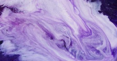 Sanat emülsiyonu. Boya karışımı. Işıldayan mermer, mor, sıvı, soyut doku. Renk parçacıkları odak dışı dalga arkaplanı.