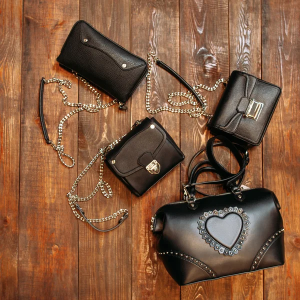 New stylish women's leather handbags — Stock Photo, Image